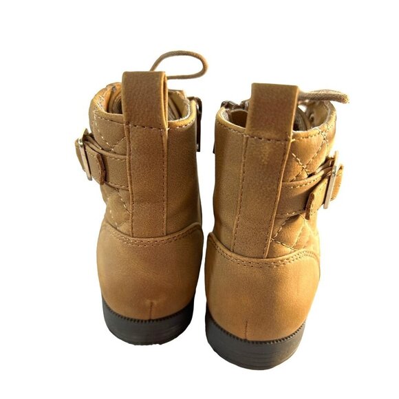 Place Toddler Girls Swede Boots/Shoes Brown Tie Zip Size 9 - Picture 2 of 8